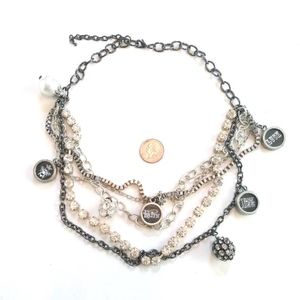 Chunky Love crystal stone charm necklace